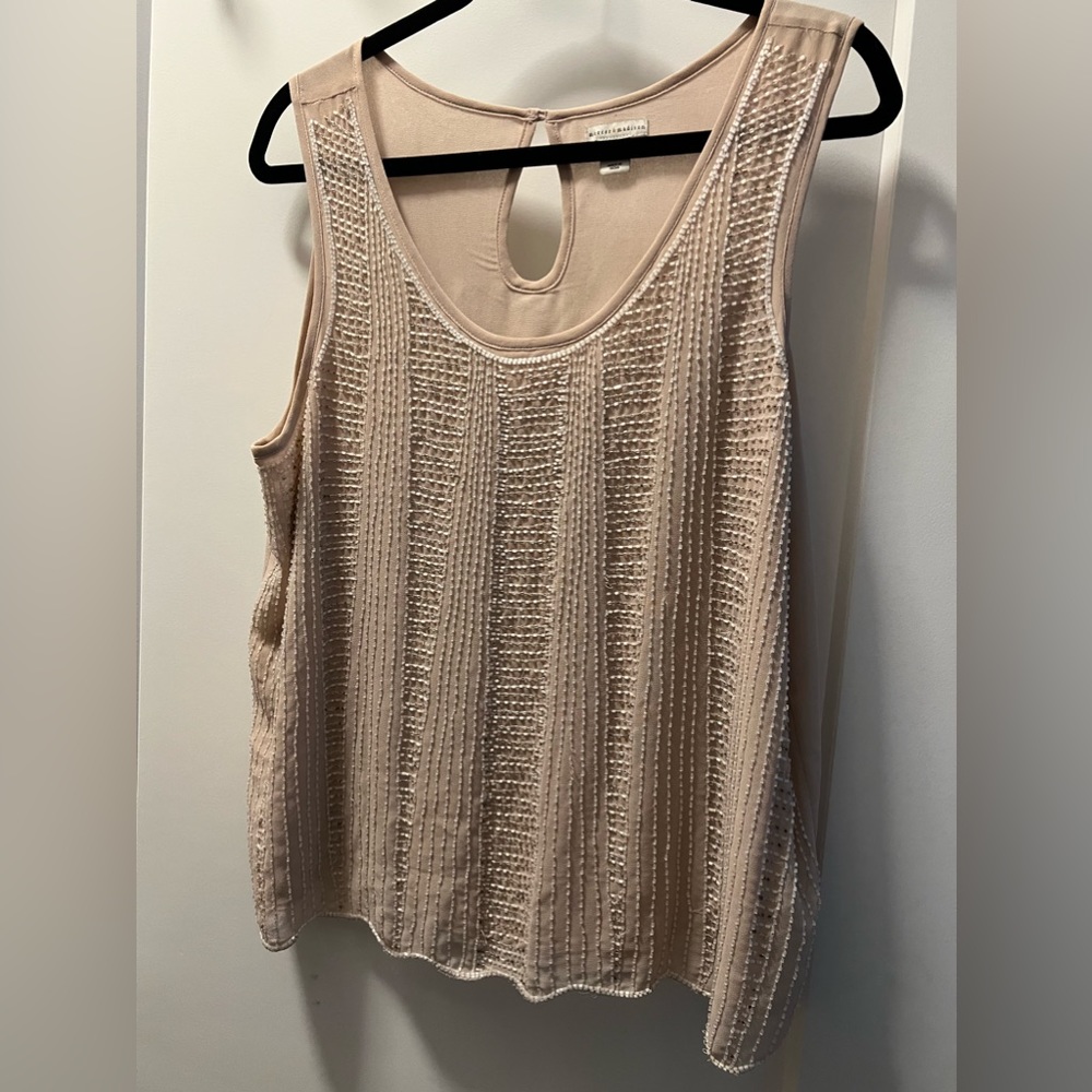 Blush pink Mercer & Madison beaded top size L